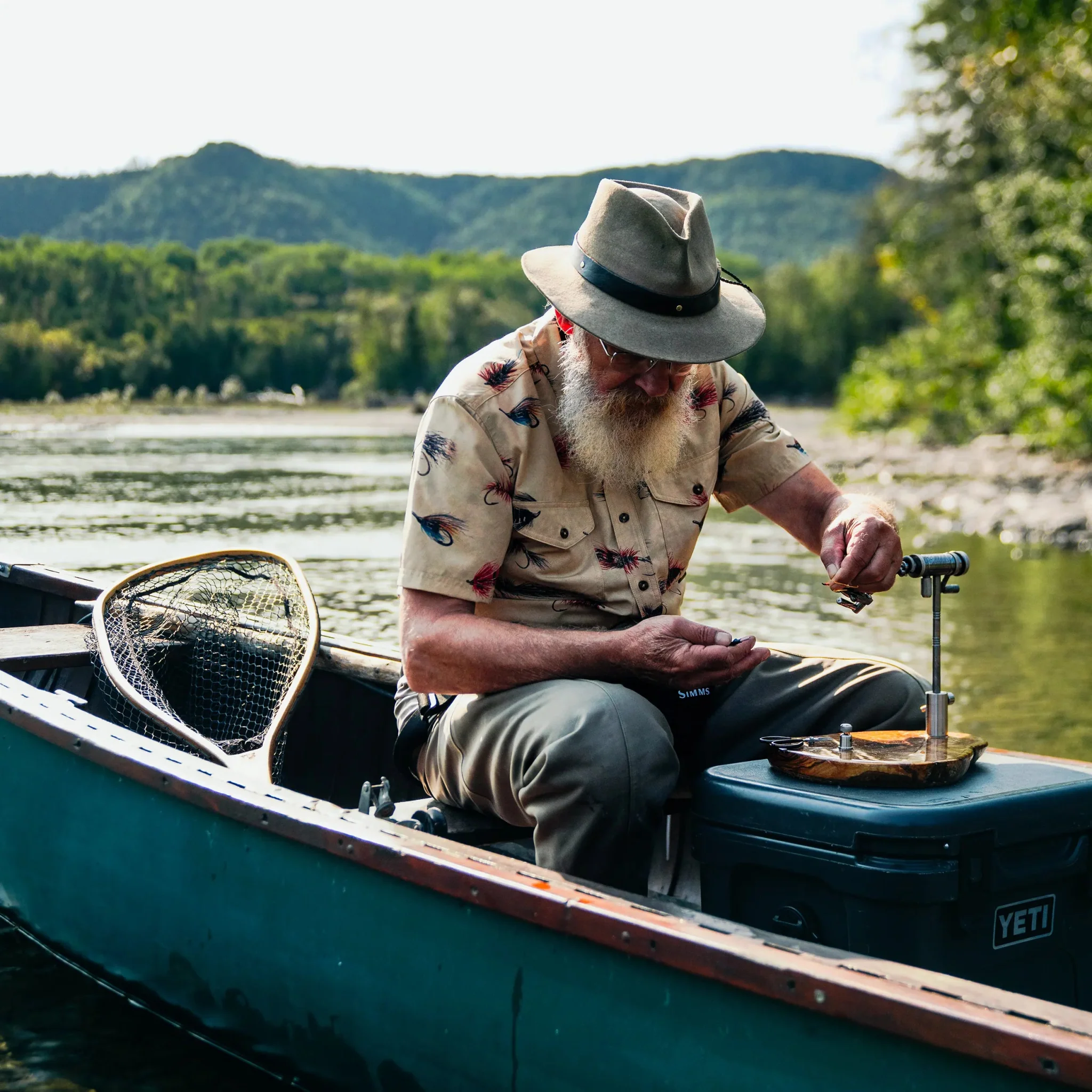 M's Atlantic Salmon Flies Short Sleeve Shirt - Image 2